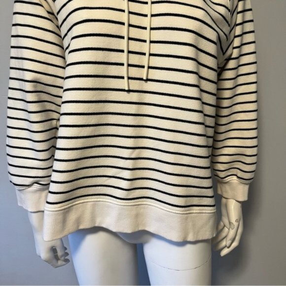 M&S COLLECTION Pure Cotton Striped Longline Hoodie - Picture 3 of 9